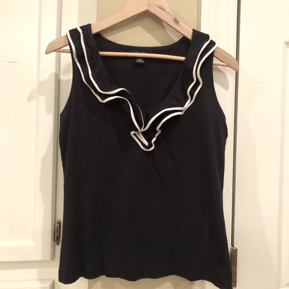CHAPS knit shirt with ruffle